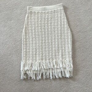 Maeve Cream Midi Pencil Skirt Resort Wear